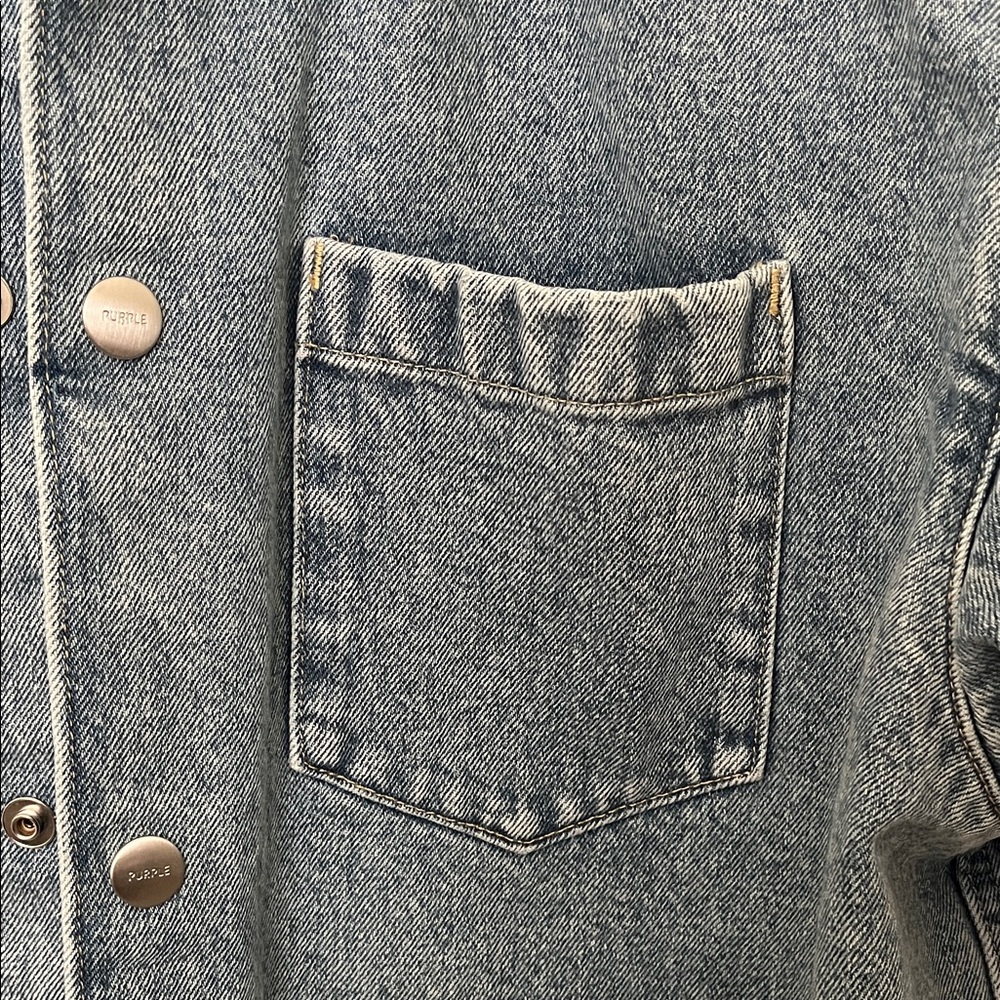 Purple Brand Denim Short Sleeve Button-Up Shirt - Picture 3 of 5